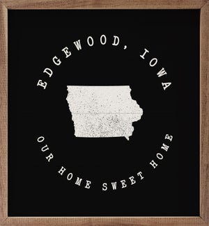 Personalized City State Sweet Home Black